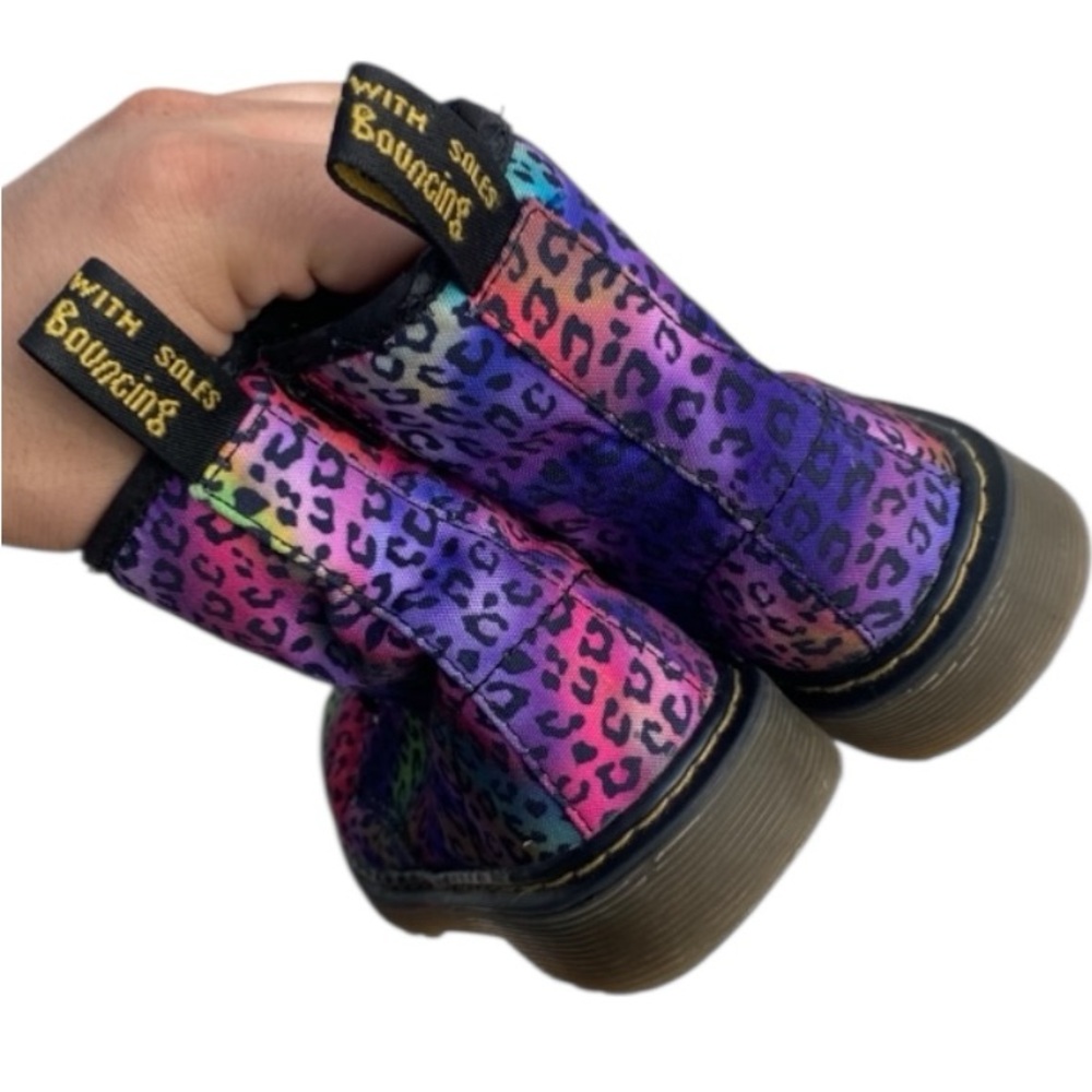 Dr. Martens Delaney Kids' Psyche Leopard print canvas boots Size 5 - Picture 7 of 10